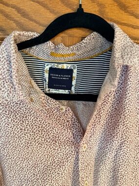 Denim & Flower Men's  Micro-Pattern Button-Down Shirt